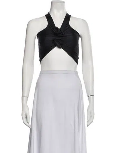 Pre-owned Coperni Halterneck Sleeveless Crop Top In White