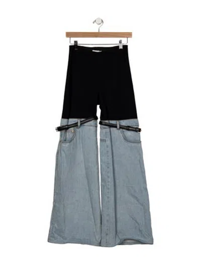 Pre-owned Coperni High-rise Wide Leg Jeans In Blue