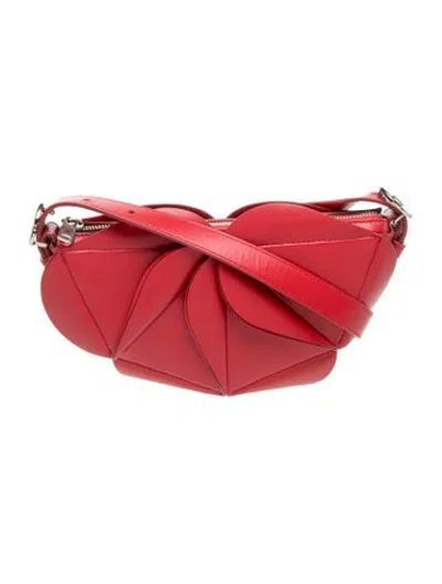 Pre-owned Coperni Leather Origami Leather Shoulder Bag Mini In Red