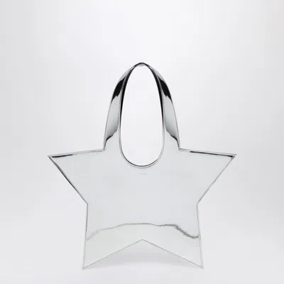 Coperni Mini Star Mirrored Silver Tote Bag In Metal