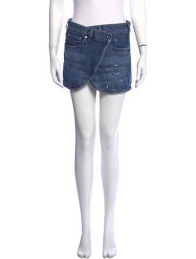 Pre-owned Coperni Printed Mini Skirt In Blue