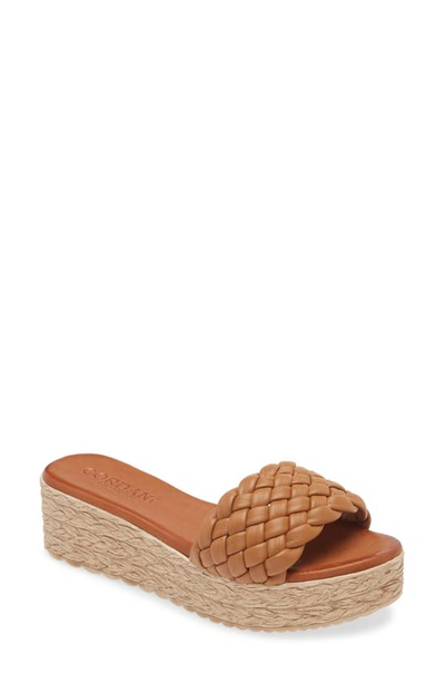 Cordani Briley Espadrille Platform Slide Sandal In Cuero