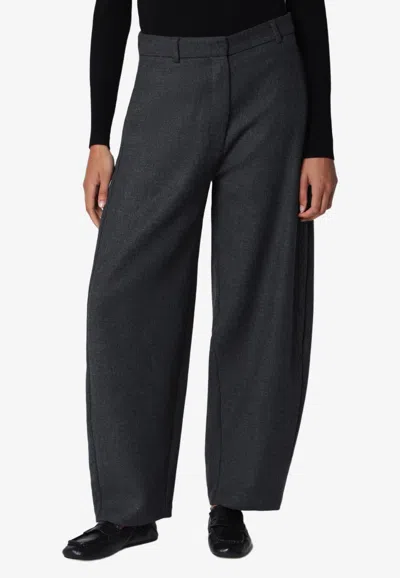 Cordera Curved-leg Wool Pants In Gray