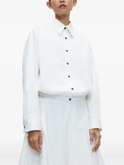 Cordera Elasticated-hem Oversized Shirt In White