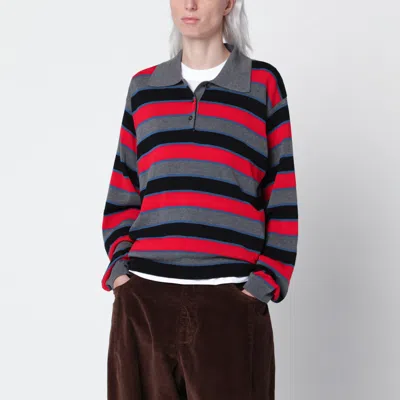Cordera Oversized Multicolour Striped Cotton Polo Shirt In Multicolor