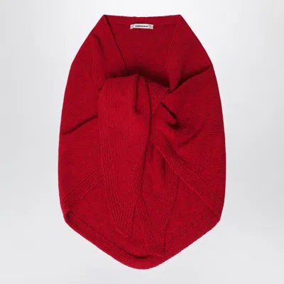 Cordera Red Merino Wool And Cashmere Maxi Bandana
