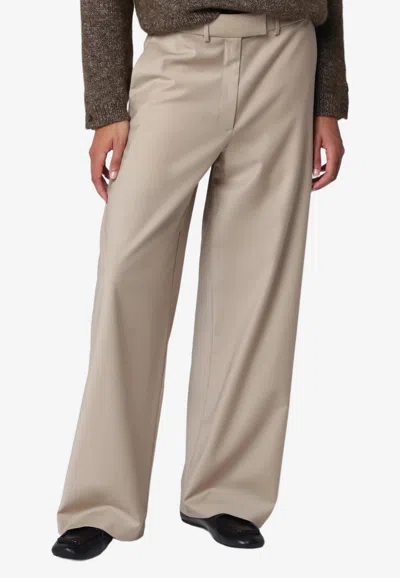 Cordera Tailored Wide-leg Virgin Wool Pants In Beige