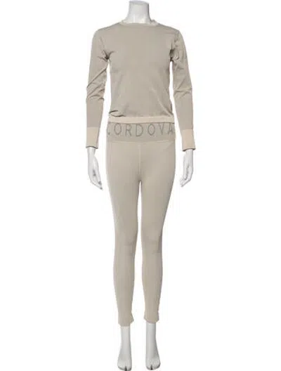 Pre-owned Cordova Nylon Striped Pant Set In Neutrals