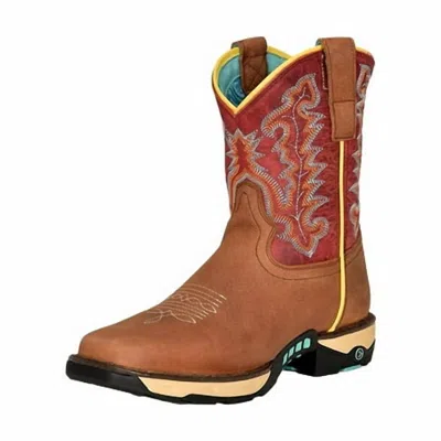 Corral Women's Leather Square Toe Western Boots In Brown Red