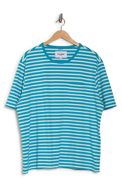 Corridor Blue Stripe Organic Cotton T-shirt