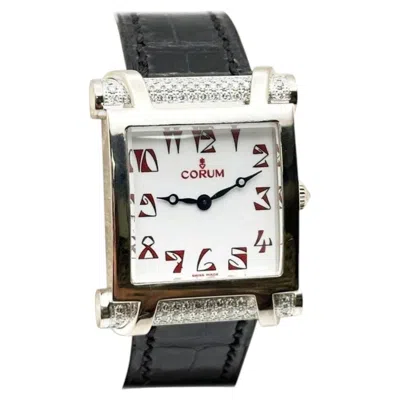 Pre-owned Corum Antika 024.653.69 Ladies 18k White Gold Factory Diamond Bezel
