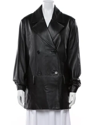 Pre-owned Cos Leather Blazer W/ Tags In Black
