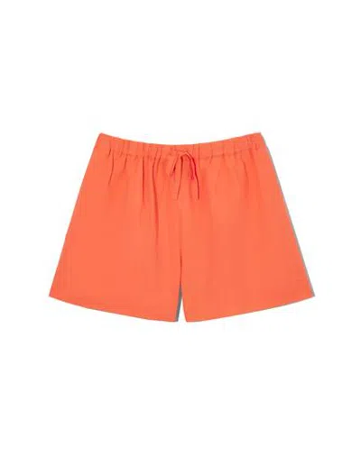 Cos Linen Drawstring Shorts In Orange