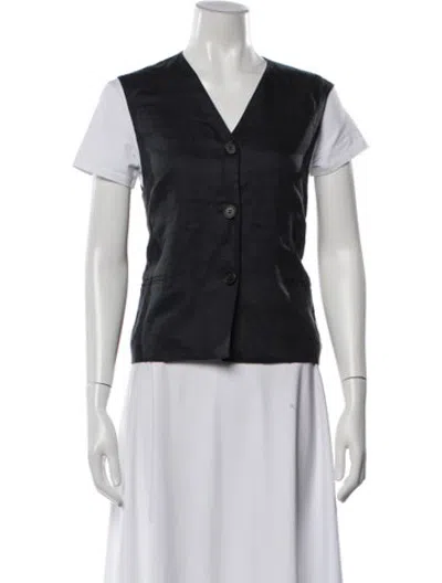 Pre-owned Cos Linen Vest In Blue