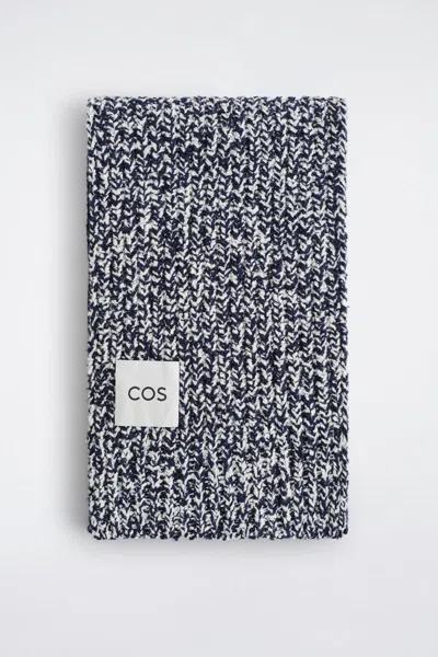 Cos Reversible Flecked Wool-blend Scarf In Multi