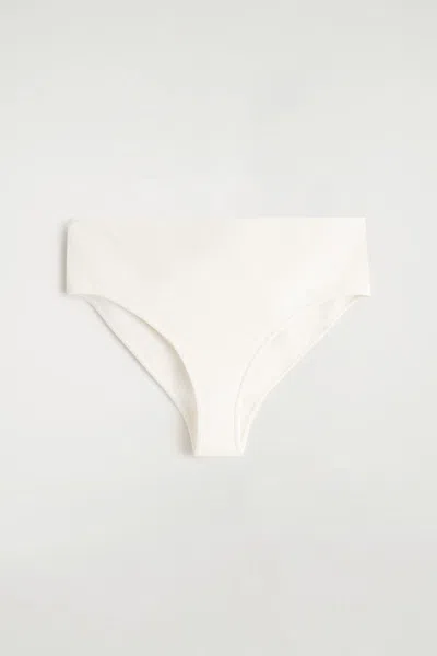 Cos Ribbed Silk Micro Shorts In White