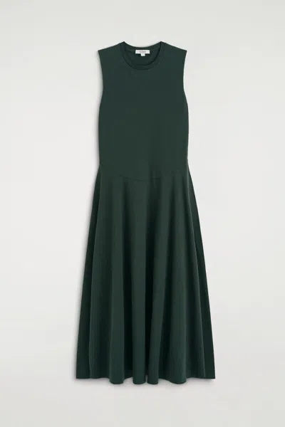 Cos Robe Midi En Jersey De Coton Sculpturale In Vert