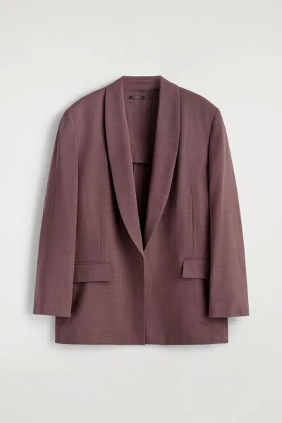 Cos Shawl-collar Wool Blazer In Brown