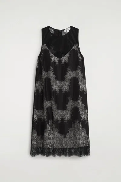 Cos Sleeveless Lace Midi Dress In Black