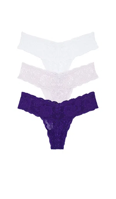 Cosabella Never Say Never Cutie Thong 3 Pack In Neve Fresca  Neon Viola  & White