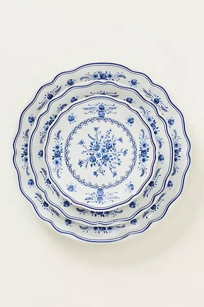 Costa Nova Vila Salad Plate, Set Of 4 In Blue