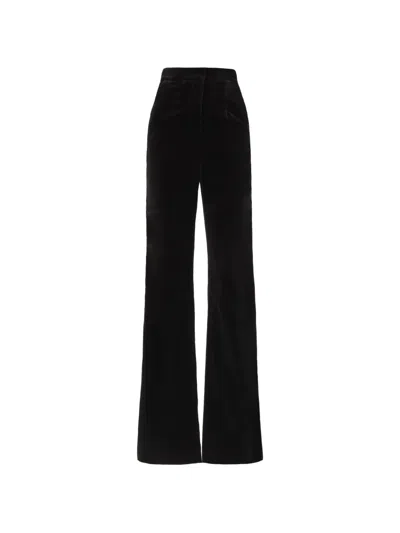 Costarellos Avice Velvet Wide-leg Trousers In Black