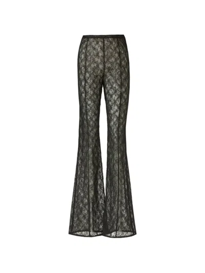 Costarellos Lannie Corded-lace Flared-leg Trousers In Black