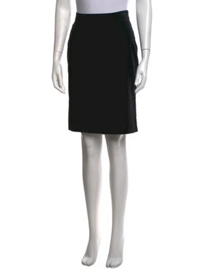 Pre-owned Costume National Leather Trim Embellishment Knee-length Skirt In Black