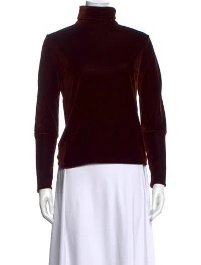 Pre-owned Costume National Turtleneck Long Sleeve Top In Burgundy