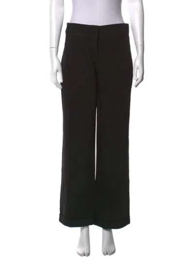 Pre-owned Costume National Wool Wide Leg Pants In Black