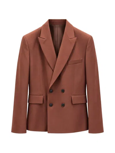 Costumein Mel Dallas Double-breasted Blazer In Brown