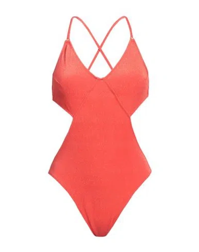Cotazur Woman One-piece Swimsuit Coral Size L Polyamide, Elastane In Red