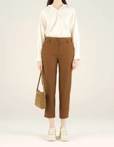 Cotélac Straight Trousers In Bronze In Brown