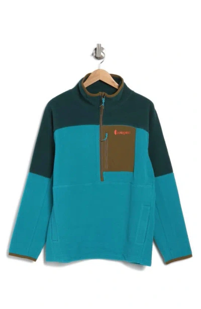 Cotopaxi Abrazo Half-zip Fleece Jacket In Deep Ocean And Mineral Blue