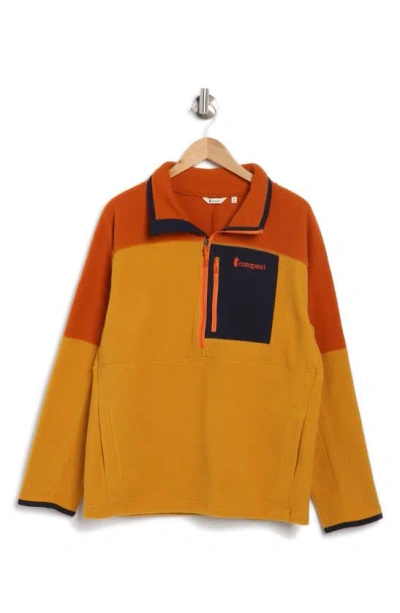 Cotopaxi Abrazo Half-zip Fleece Jacket In Mezcal And Amber