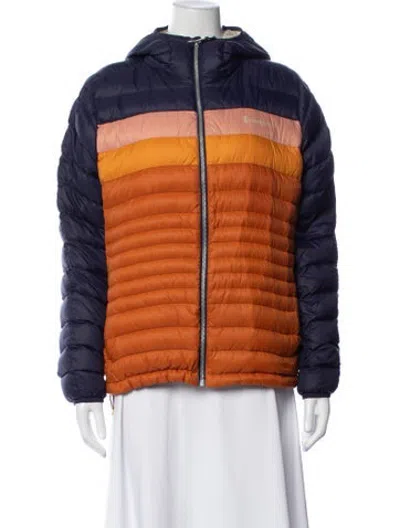 Pre-owned Cotopaxi Colorblock Pattern Down Jacket In Orange