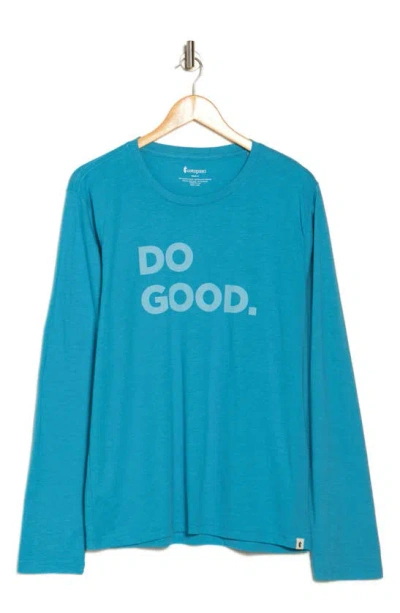 Cotopaxi Do Good Organic Cotton & Recycled Polyester Long Sleeve T-shirt In Poolside