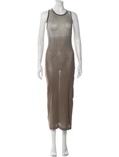 Pre-owned Cotton Citizen Crew Neck Long Dress In Green