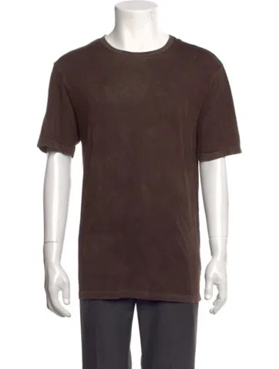 Pre-owned Cotton Citizen Crew Neck Short Sleeve T-shirt In Brown