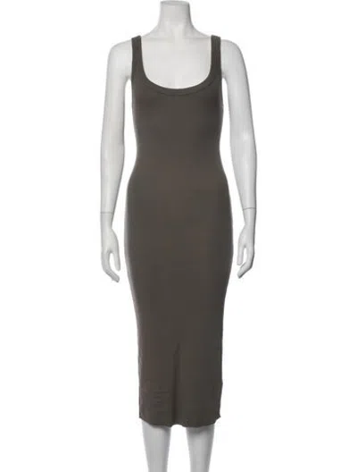 Pre-owned Cotton Citizen Scoop Neck Midi Length Dress In Green