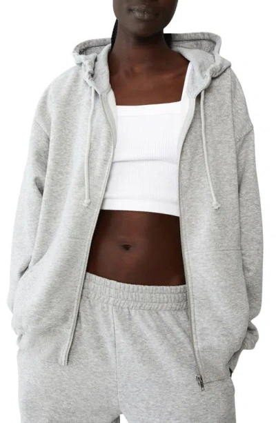 Cotton On Classic Cotton Blend Zip Hoodie In Gray