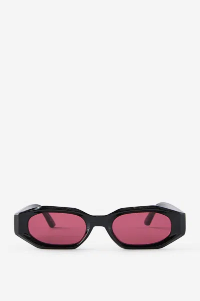Cotton On Frances Angled Rectangle Sunglasses In Black