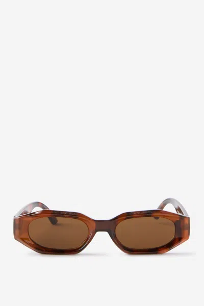 Cotton On Frances Angled Rectangle Sunglasses In Transparent