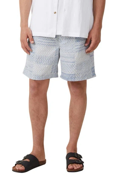 Cotton On Kahuna Shorts In Blue Patchwork