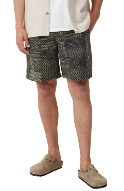 Cotton On Kahuna Shorts In Black Patchwork