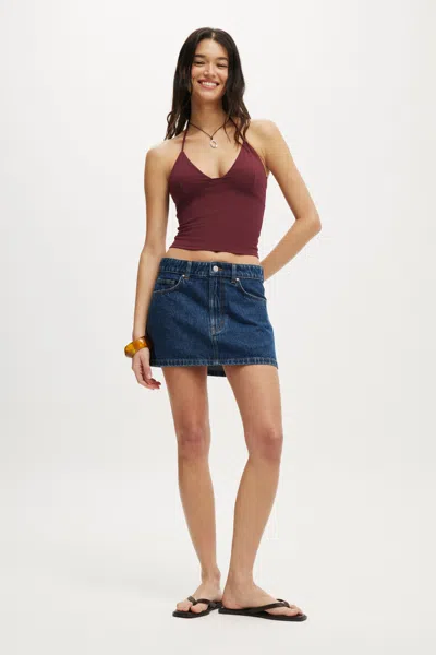 Cotton On Original Denim Mini Skirt In Celeste Blue