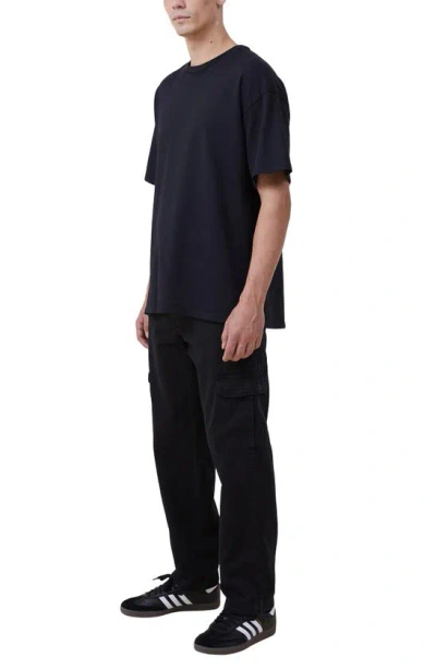 Cotton On Tactical Cargo Pants In Jet Black Herringbone