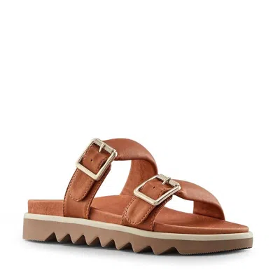Cougar Nifty Sandals Women's Brown Leather Buckle Strap Comfort Slide Rhs8789 In Neutral