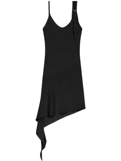 Courrèges Asymmetric Knot Mini Dress In Black