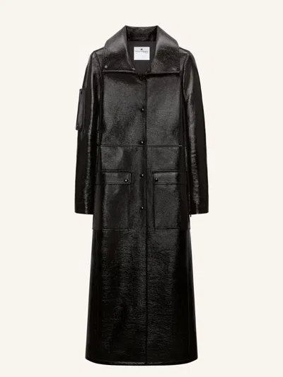 Courrèges Courregès Black Cotton Polyurethane Elastane Viscose Coat